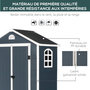 Voir la diapositive 4 : OUTSUNNY Abri de jardin - cabanon porte verrouillable, fenêtre - dim. 1,34L x 1,04l x 2,04H m - résine PP ondulée anthracite