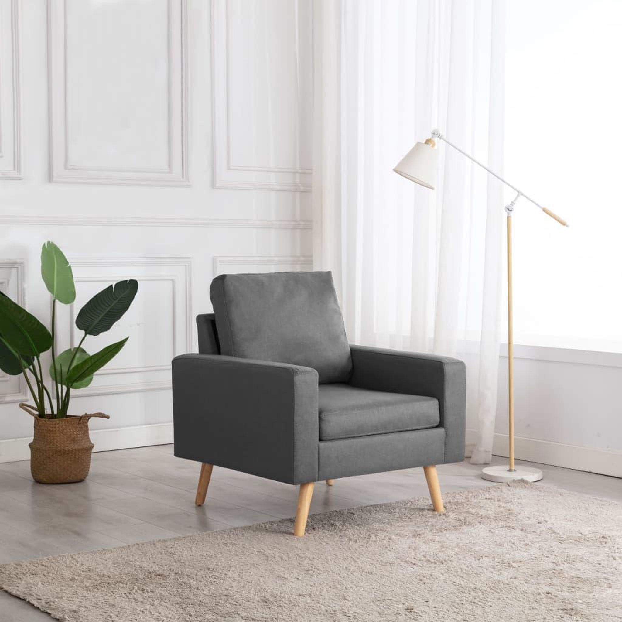 Voir la diapositive 1 : VIDAXL Fauteuil gris fonce tissu