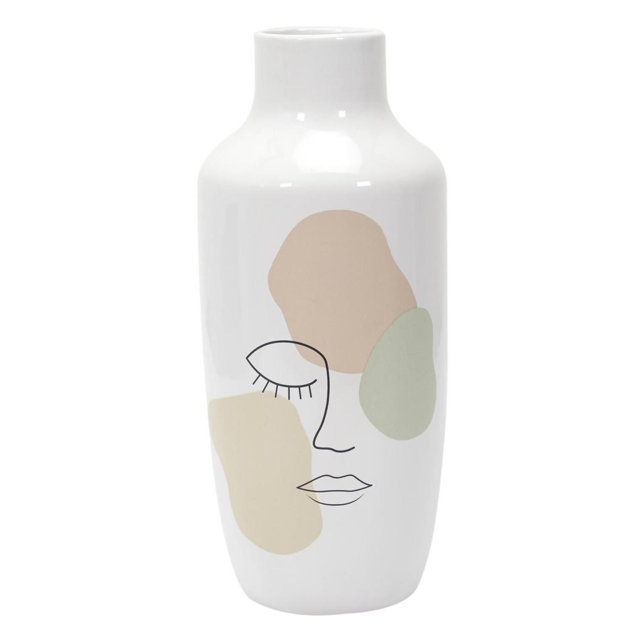 Voir la diapositive 1 : The Home Deco Factory Vase Déco en Céramique  Poésie  29cm Blanc