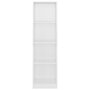 VIDAXL Bibliotheque a 4 niveaux Blanc brillant 40x24x142 cm Agglomere