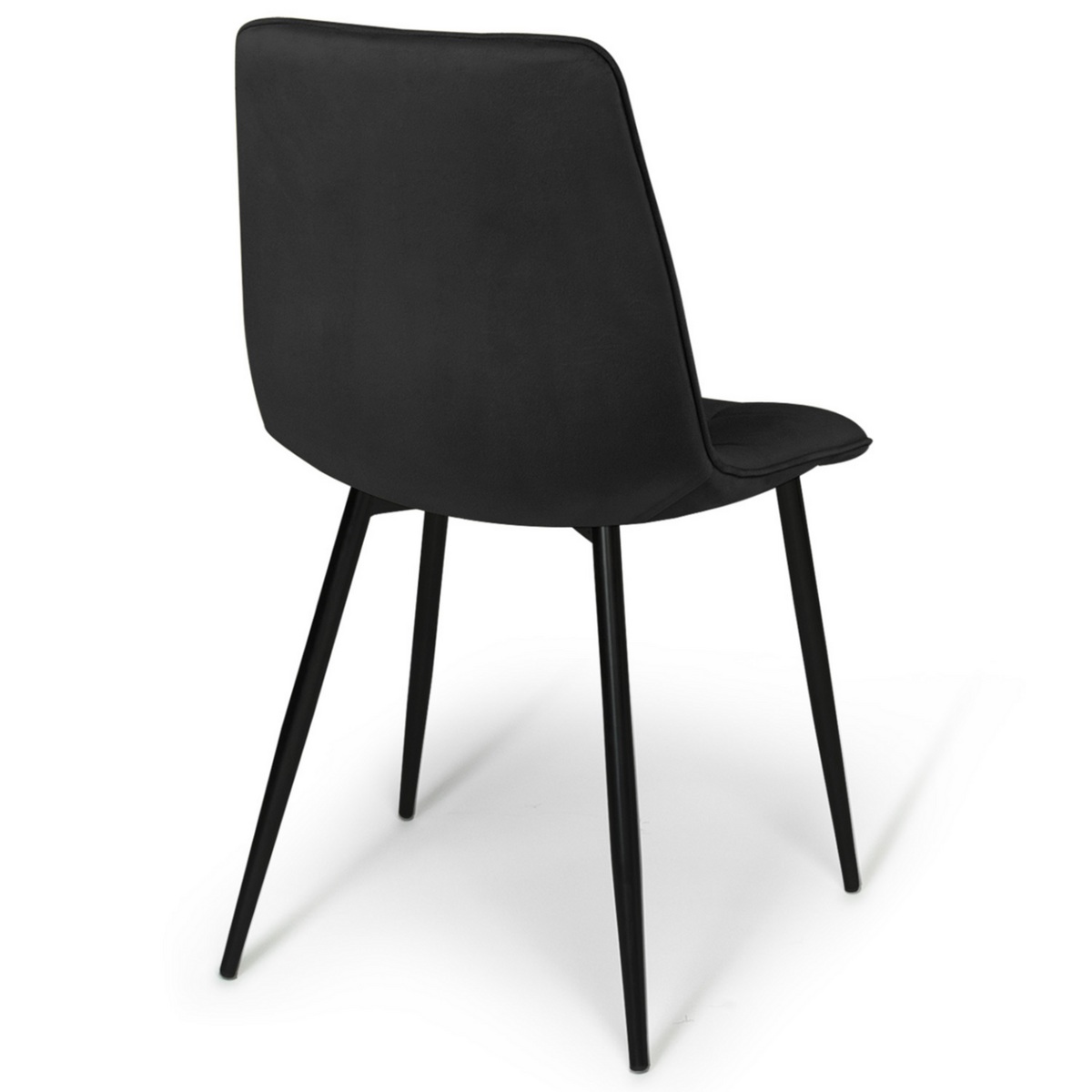 ID MARKET Lot de 6 chaises MILA en velours noir pour salle à manger