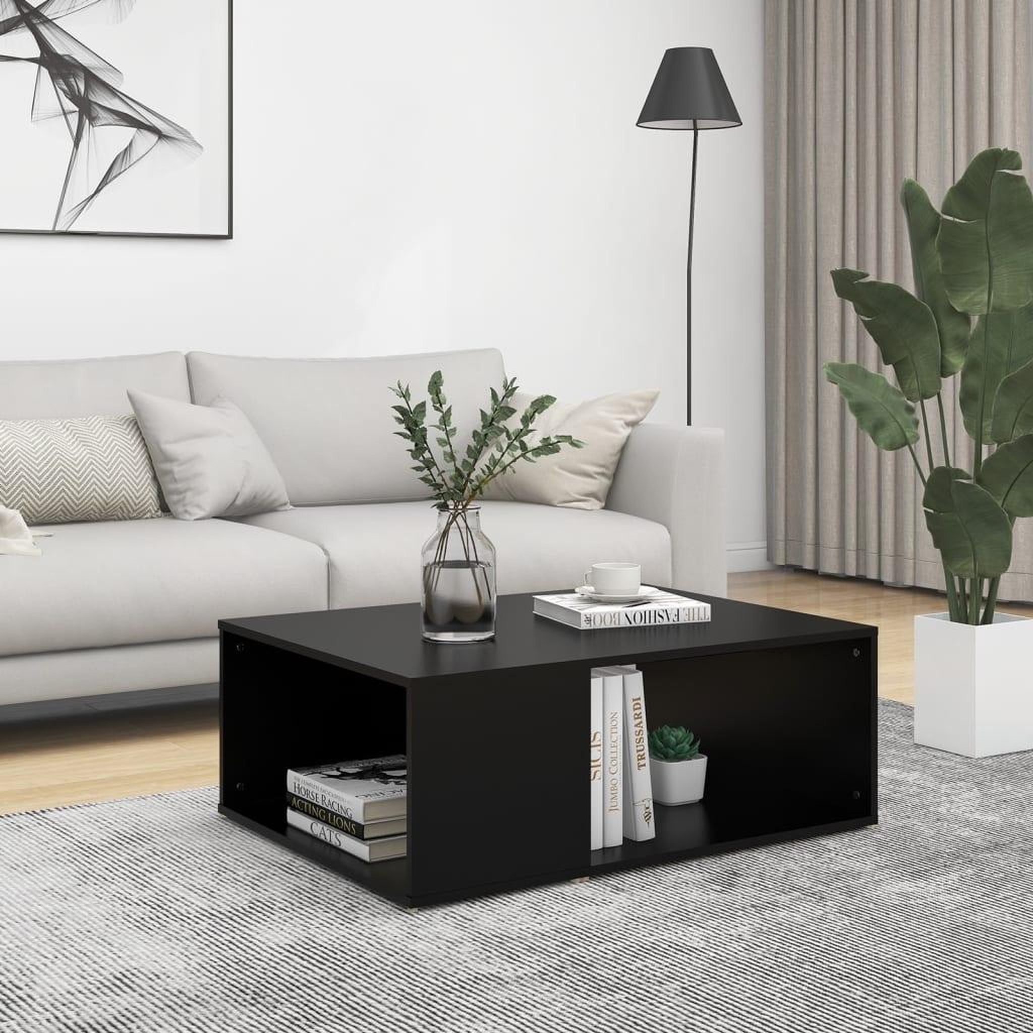 Voir la diapositive 1 : VIDAXL Table basse noir 90x67x33 cm bois d'ingenierie