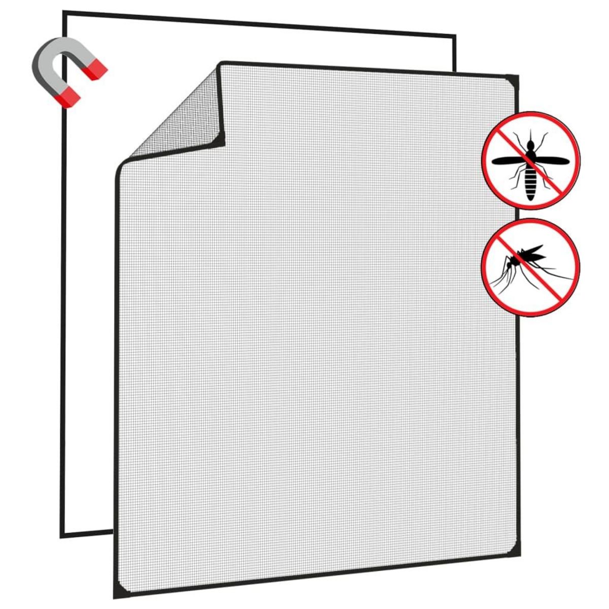 VIDAXL Moustiquaire magnetique pour fenetres anthracite 130x150 cm
