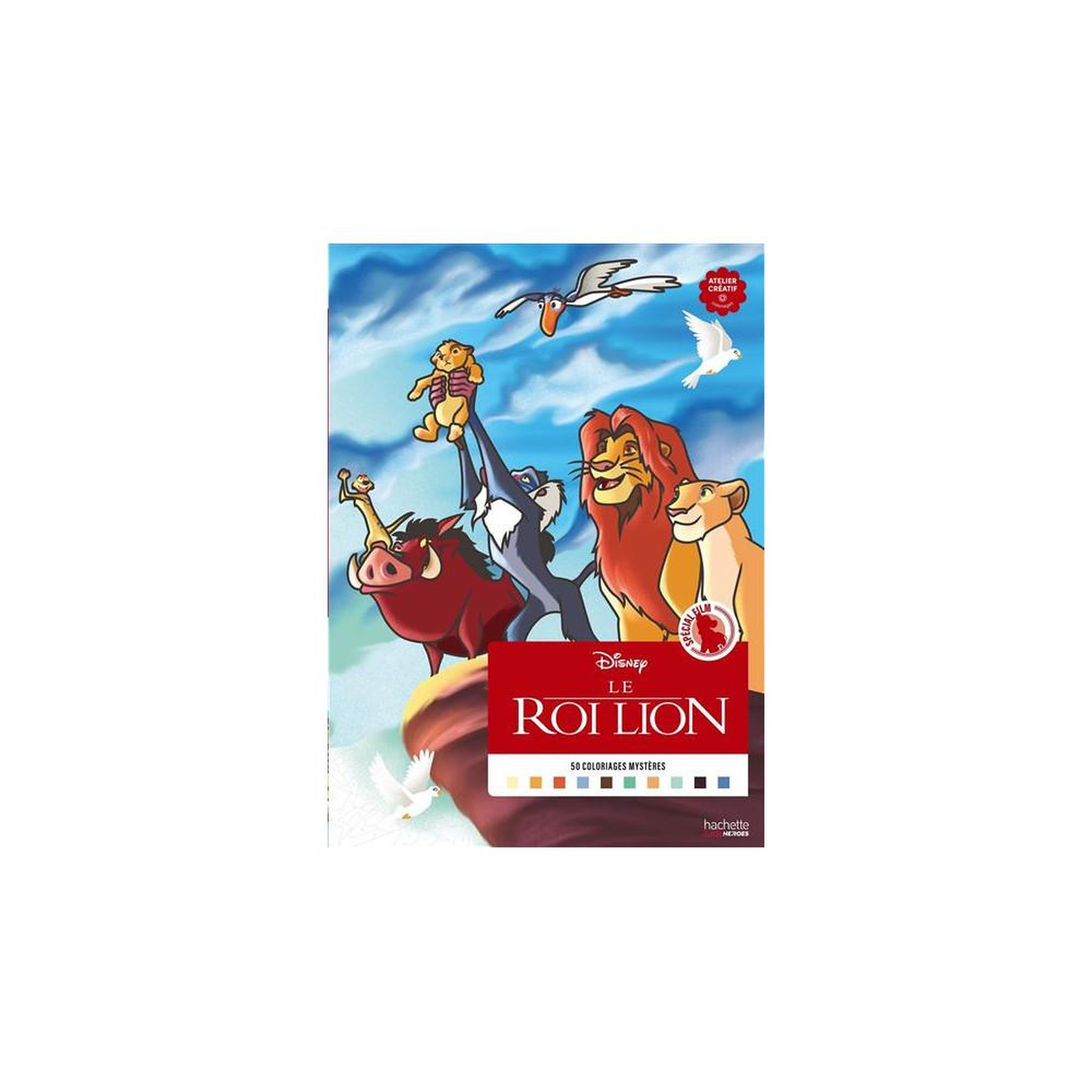 HACHETTE Coloriages mystères disney : le roi lion, grand format, livre de coloriage broché 50 pages
