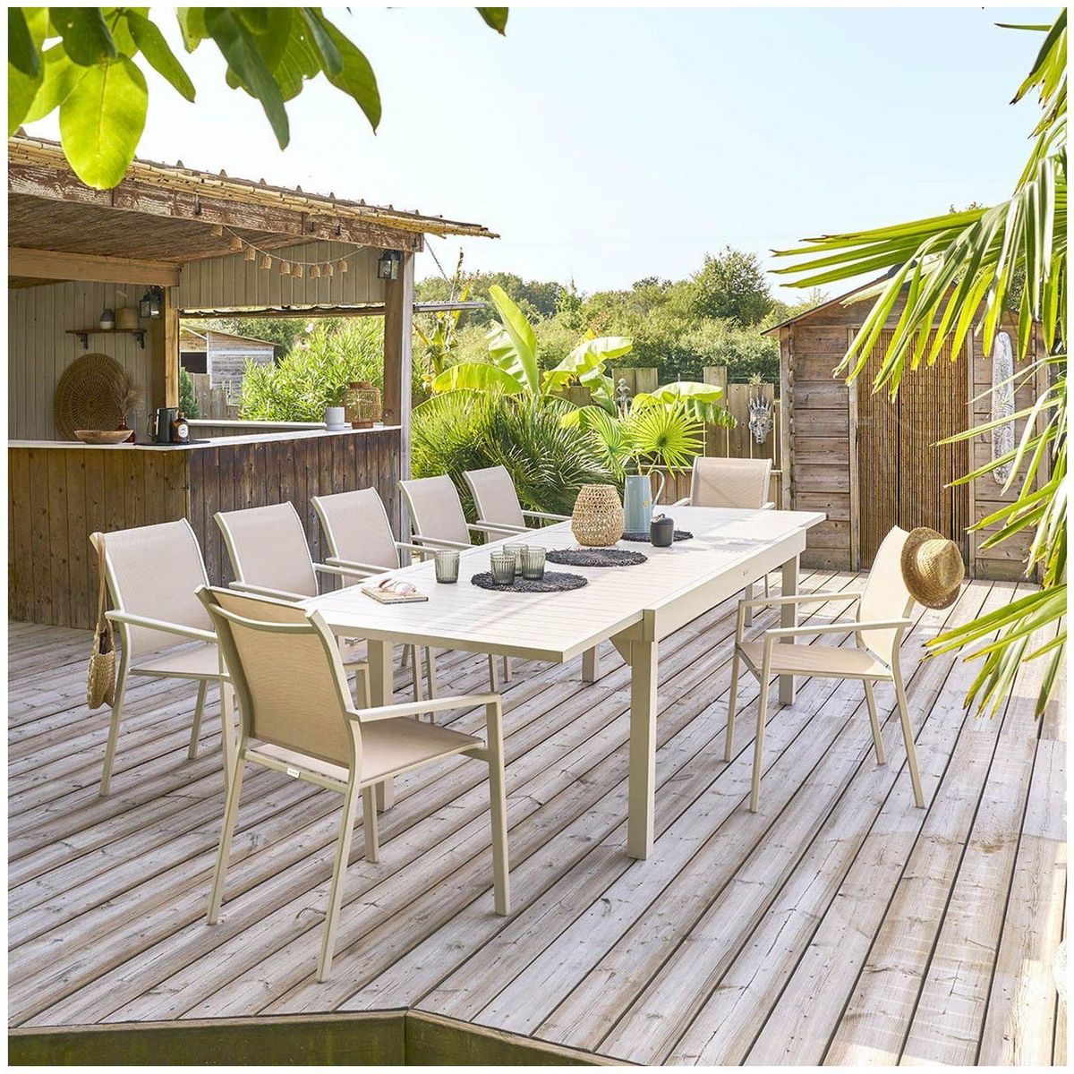 HESPERIDE Table de jardin extensible Piazza en aluminium - 12 Places