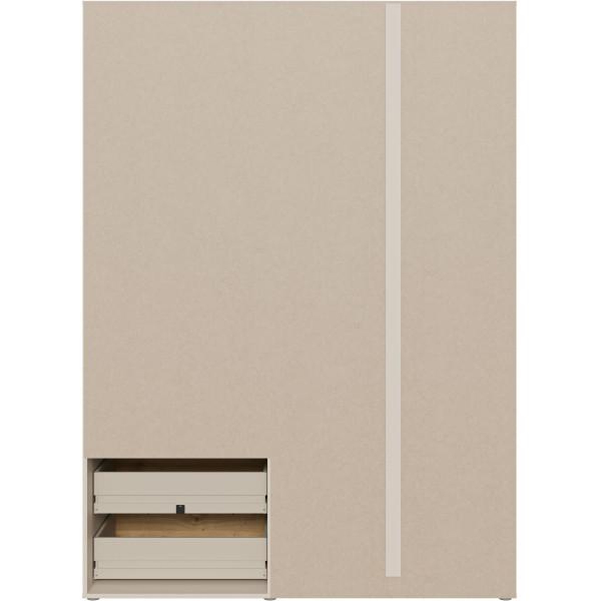 Voir la diapositive 6 : MARKET24 Armoire de chambre - Sable et Chene - 3 portes battantes - L144,4 x P58,8 x H200,1 cm - MOKKARIS