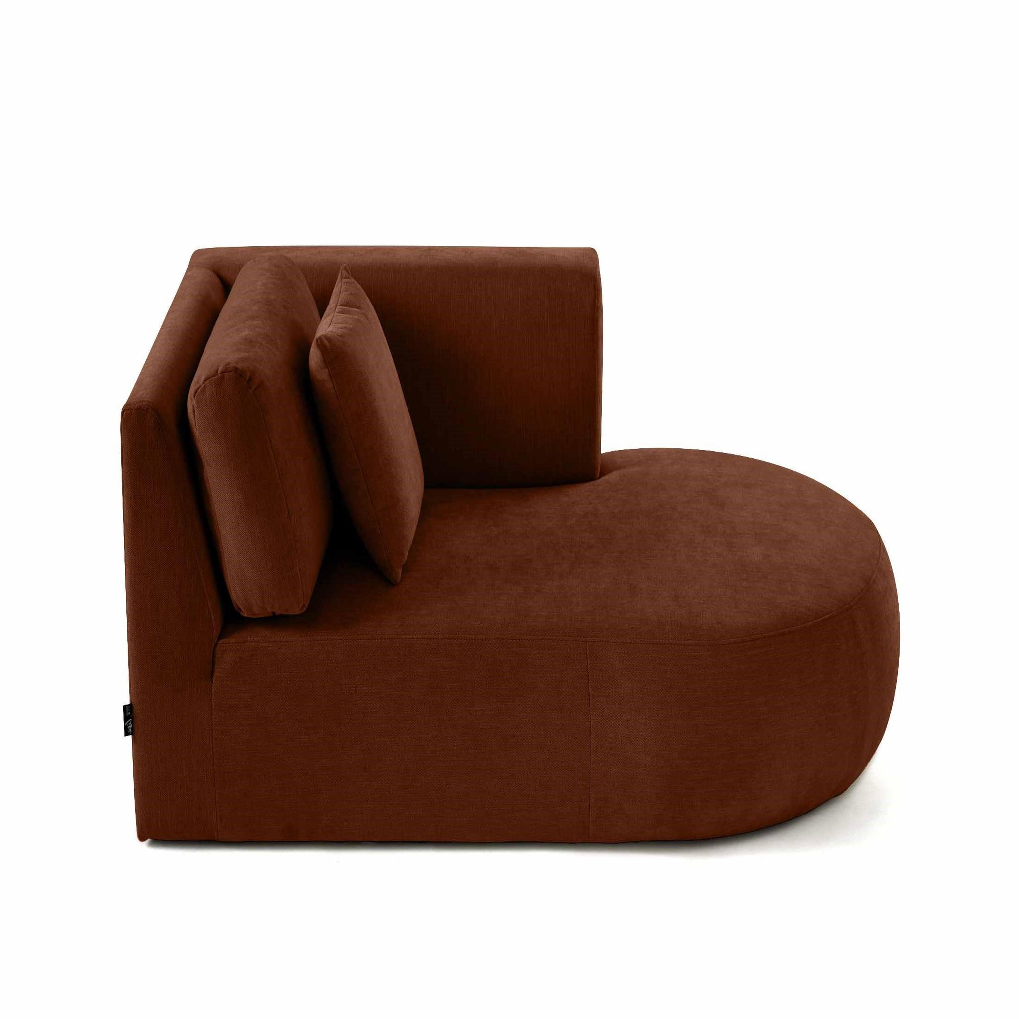 Voir la diapositive 6 : LISA DESIGN Santorini - module d'assise méridienne droit - en tissu texturé