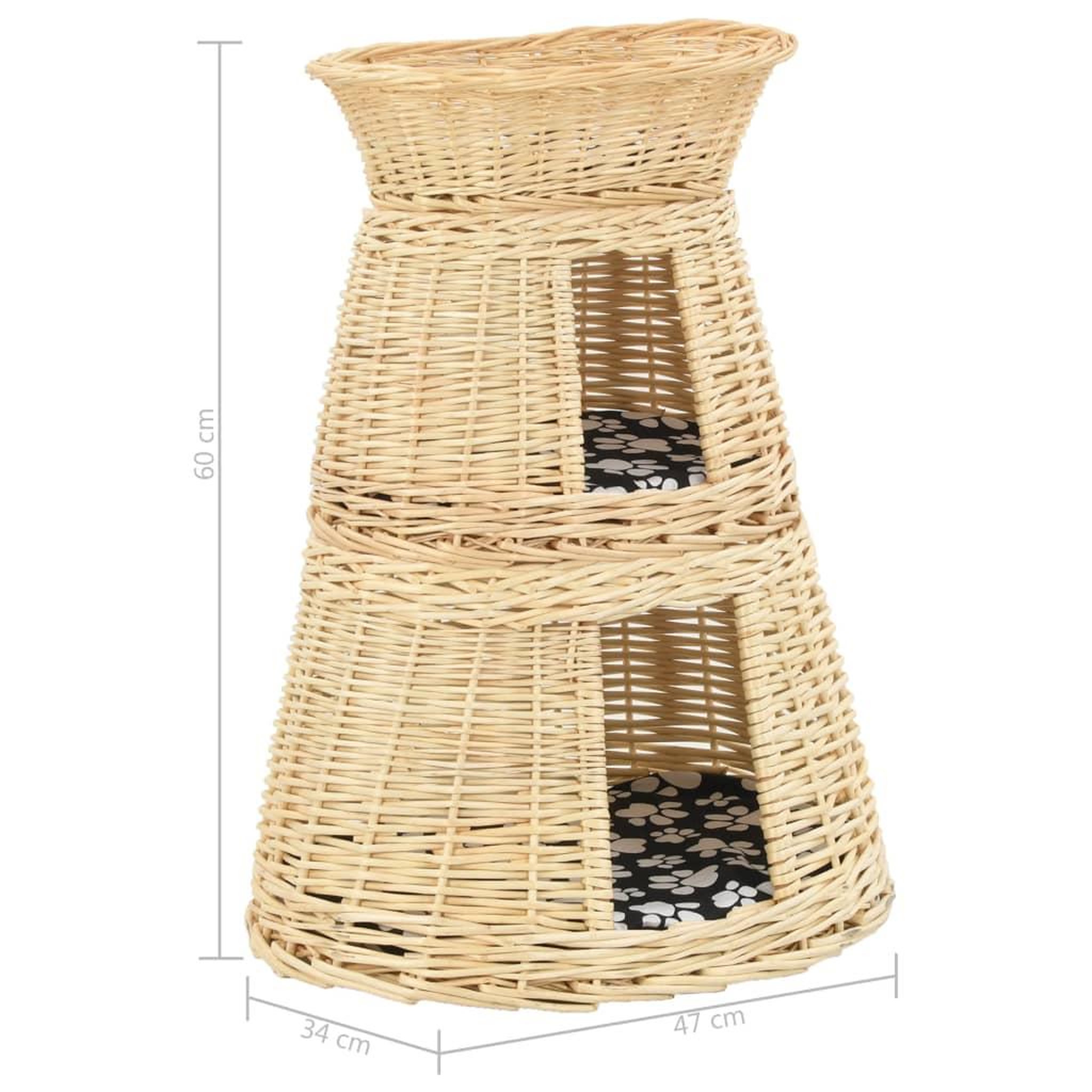 Voir la diapositive 6 : VIDAXL Ensemble de panier pour chats 3 pcs avec coussins 47x34x60 cm