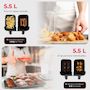 Voir la diapositive 5 : KITCHENCOOK Airscreen - Airscreen11 - Double Friteuse à Air 11l - 9 Programmes - Minuterie Numérique - 2200w
