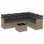 Voir la diapositive 2 : VIDAXL Salon de jardin avec coussins 7 pcs gris resine tressee