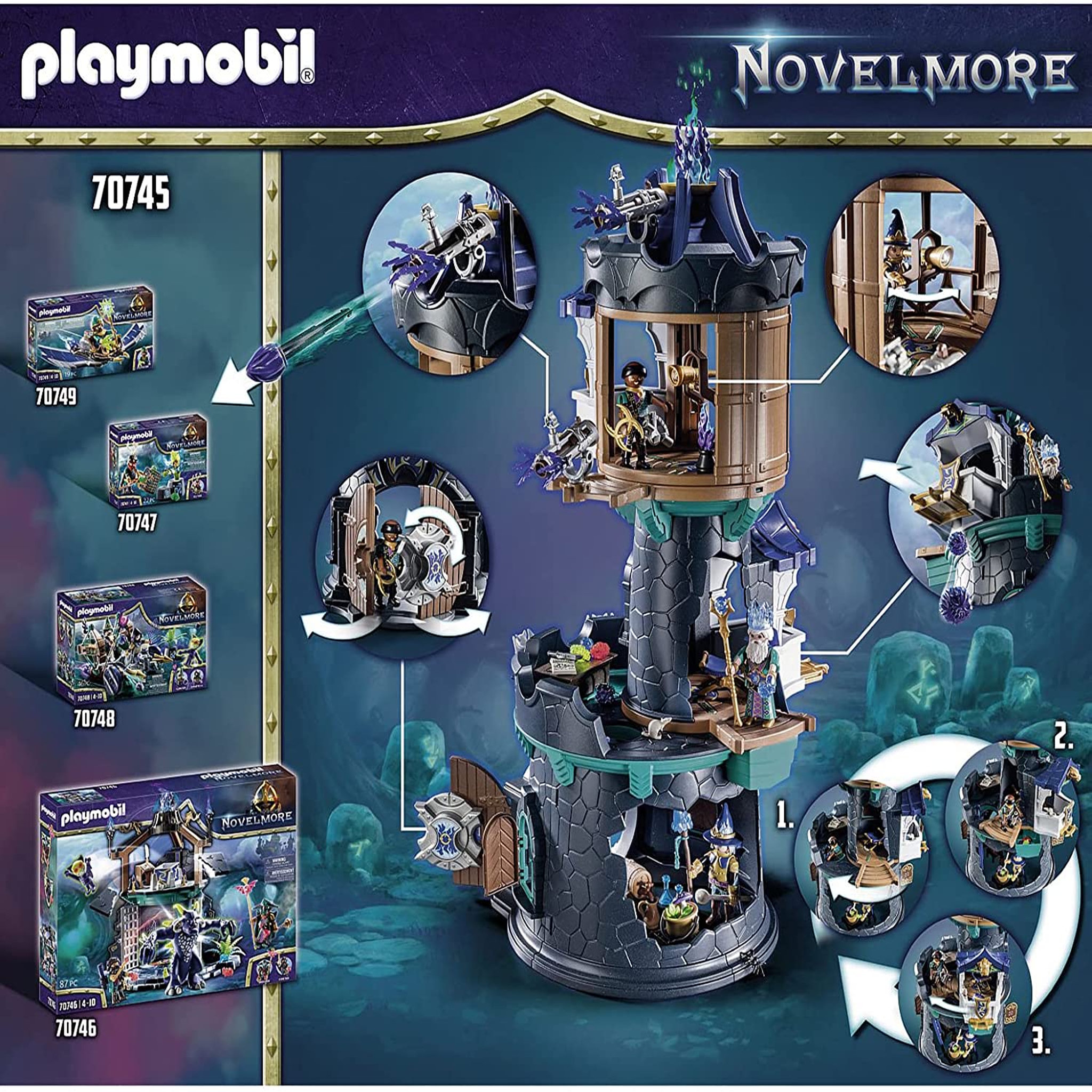 Voir la diapositive 3 : PLAYMOBIL 70745 Novelmore Violet Vale - Tour des magiciens