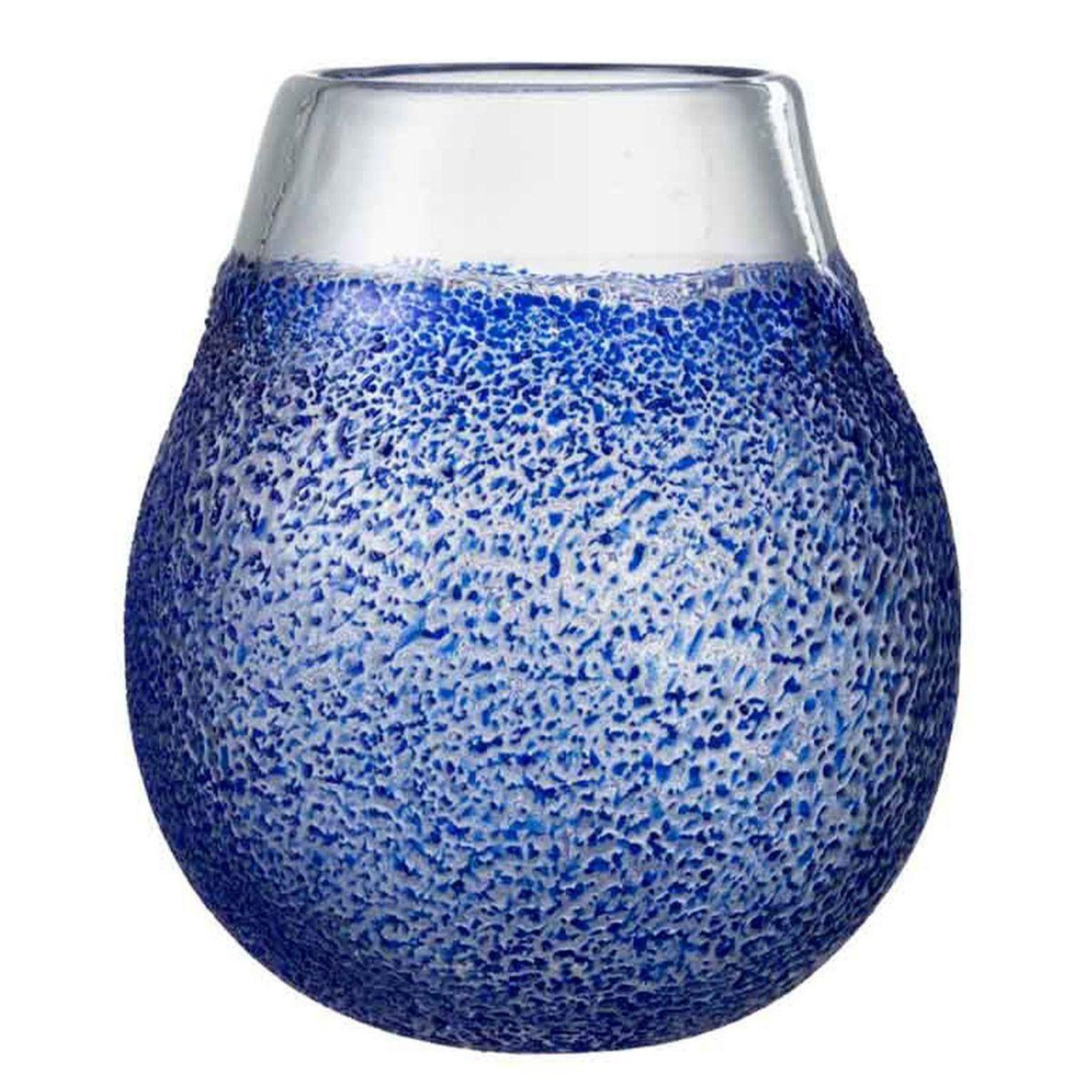 Voir la diapositive 1 : J-LINE Photophore Design en Verre  Santorini  25cm Bleu