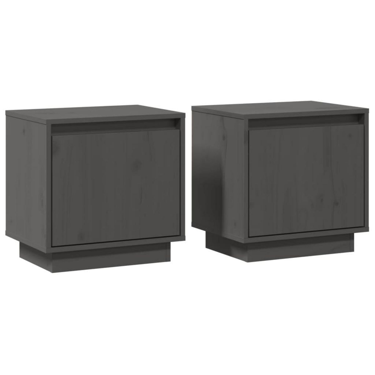 VIDAXL Tables de chevet 2 pcs Gris 40x30x40 cm Bois de pin solide