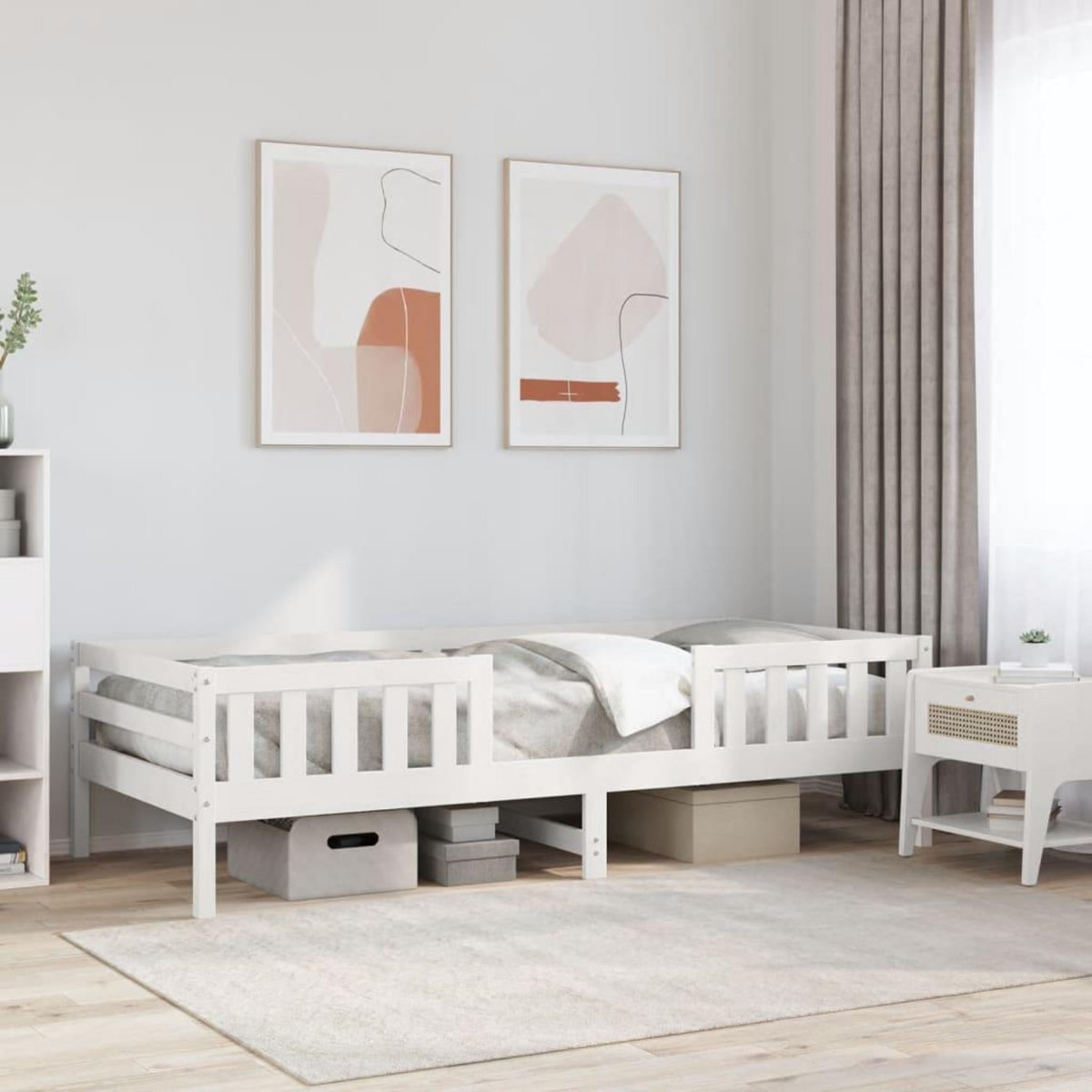 VIDAXL Cadre de lit sans matelas blanc 75x190 cm bois de pin massif