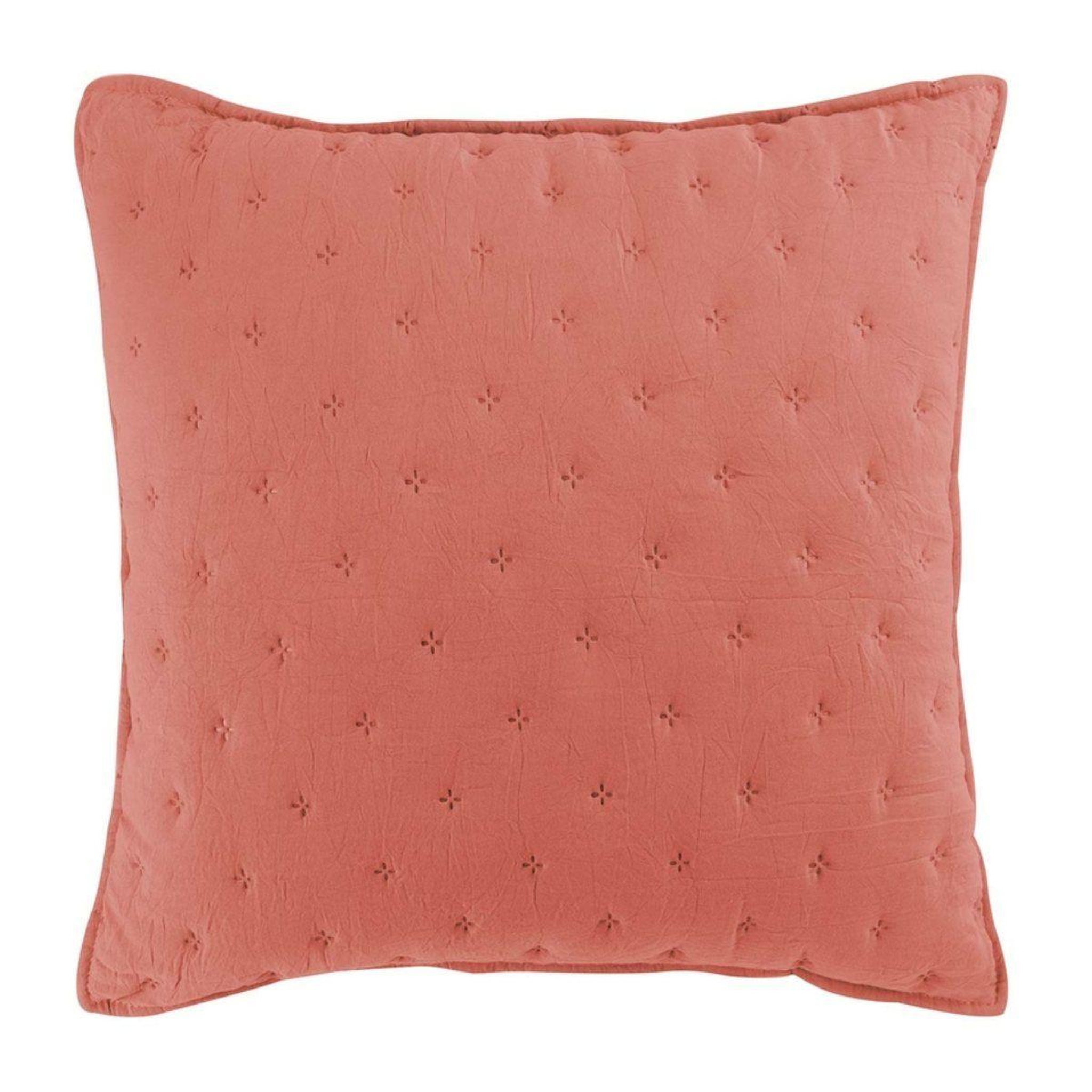 Douceur d'Intérieur Housse de coussin  mellow  40x40cm terracotta & blanc