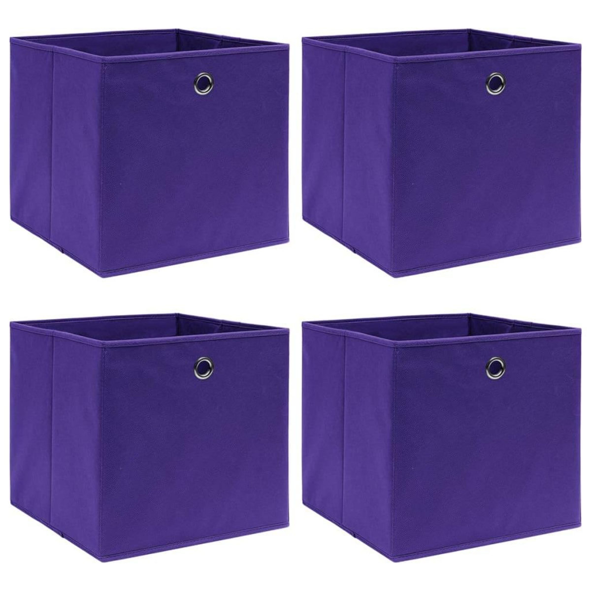 VIDAXL Boîtes de rangement 4 pcs Tissu intisse 28x28x28 cm Violet