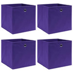 VIDAXL Boîtes de rangement 4 pcs Tissu intisse 28x28x28 cm Violet