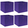 Voir la diapositive 1 : VIDAXL Boîtes de rangement 4 pcs Tissu intisse 28x28x28 cm Violet