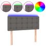 Voir la diapositive 2 : VIDAXL Tete de lit a LED Gris 90x5x78/88 cm Similicuir