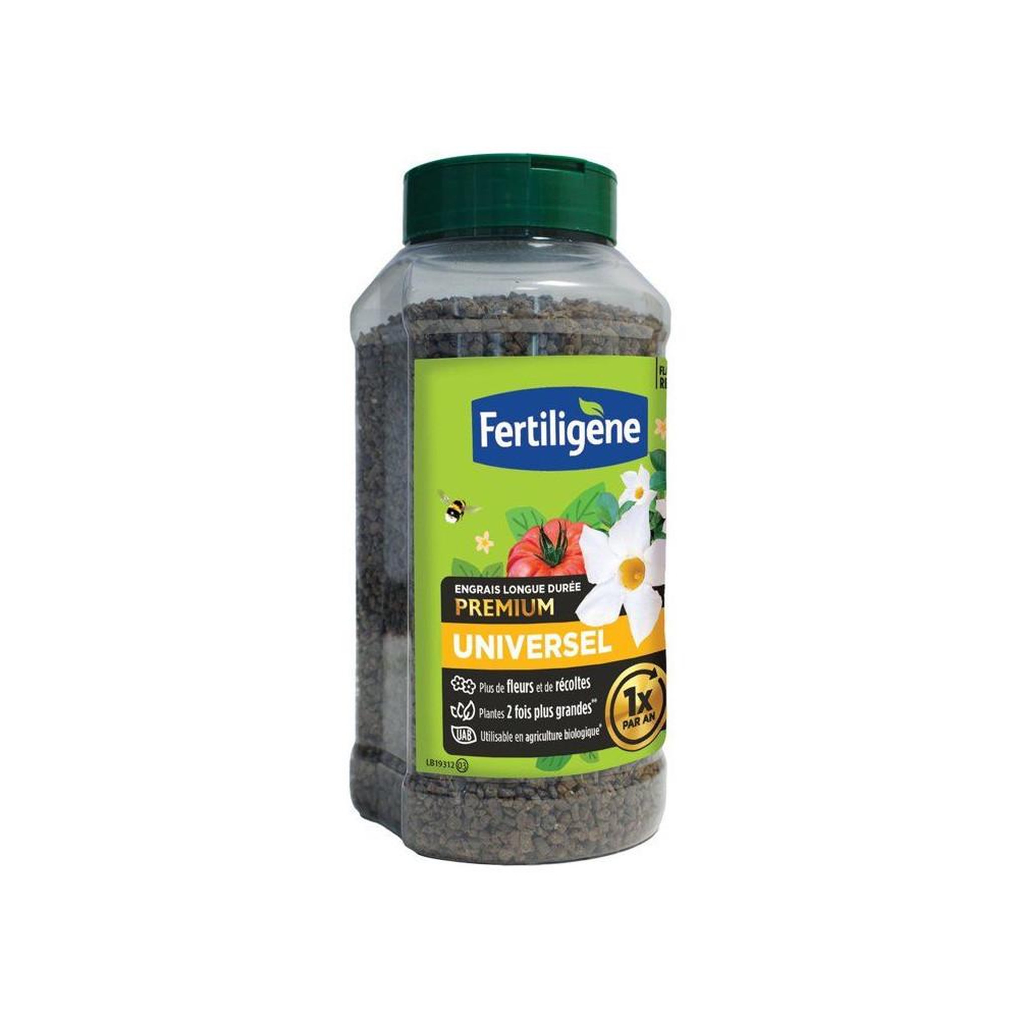 Voir la diapositive 2 : Fertiligene Fertiligene engrais universel longue durée orga-minéral npk 11-2.5-3 600 g, pour plantes d'ornement et légumes