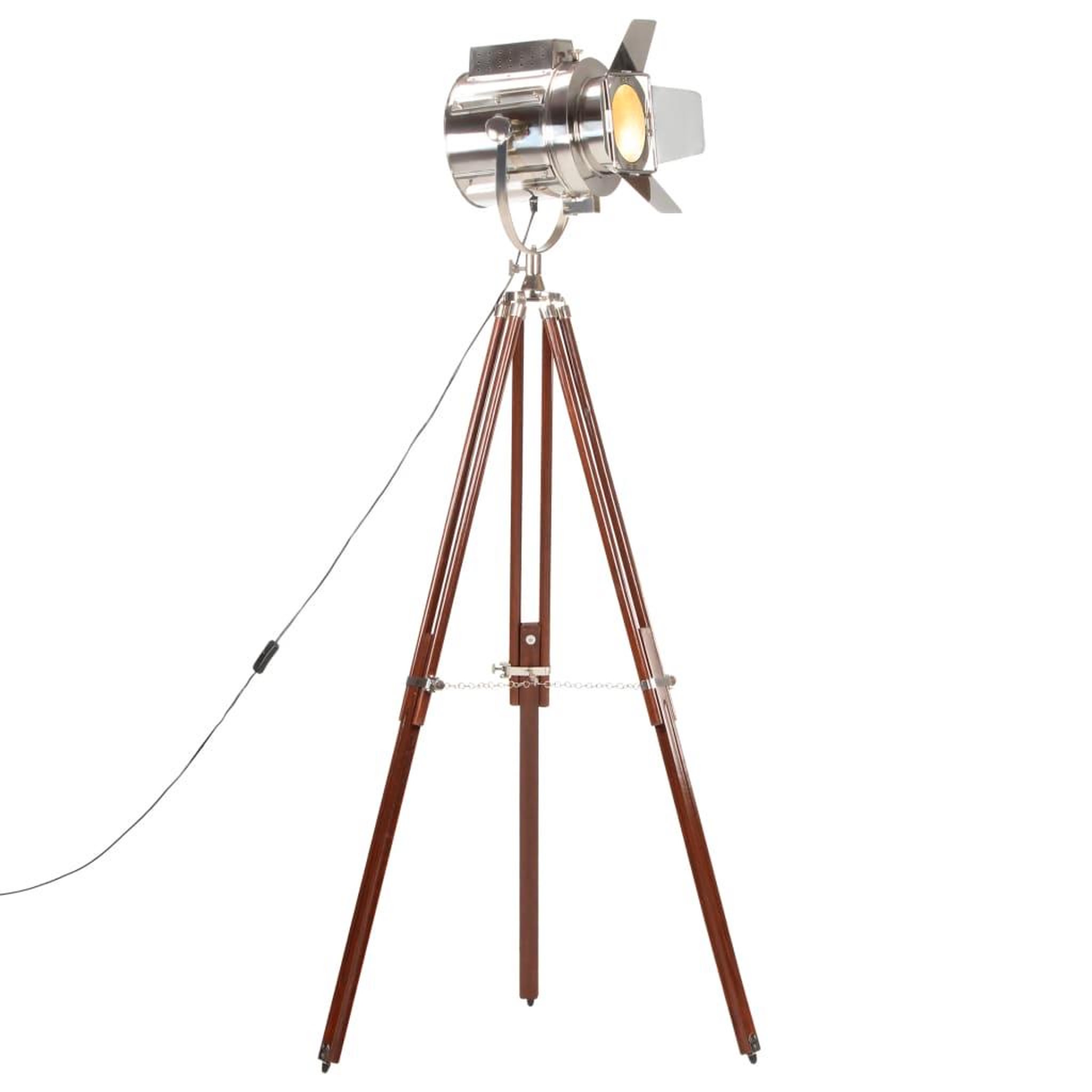 VIDAXL Lampadaire a trepied bois de manguier massif 180 cm