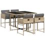 Voir la diapositive 2 : VIDAXL Ensemble a manger de jardin coussins 5 pcs melange beige rotin