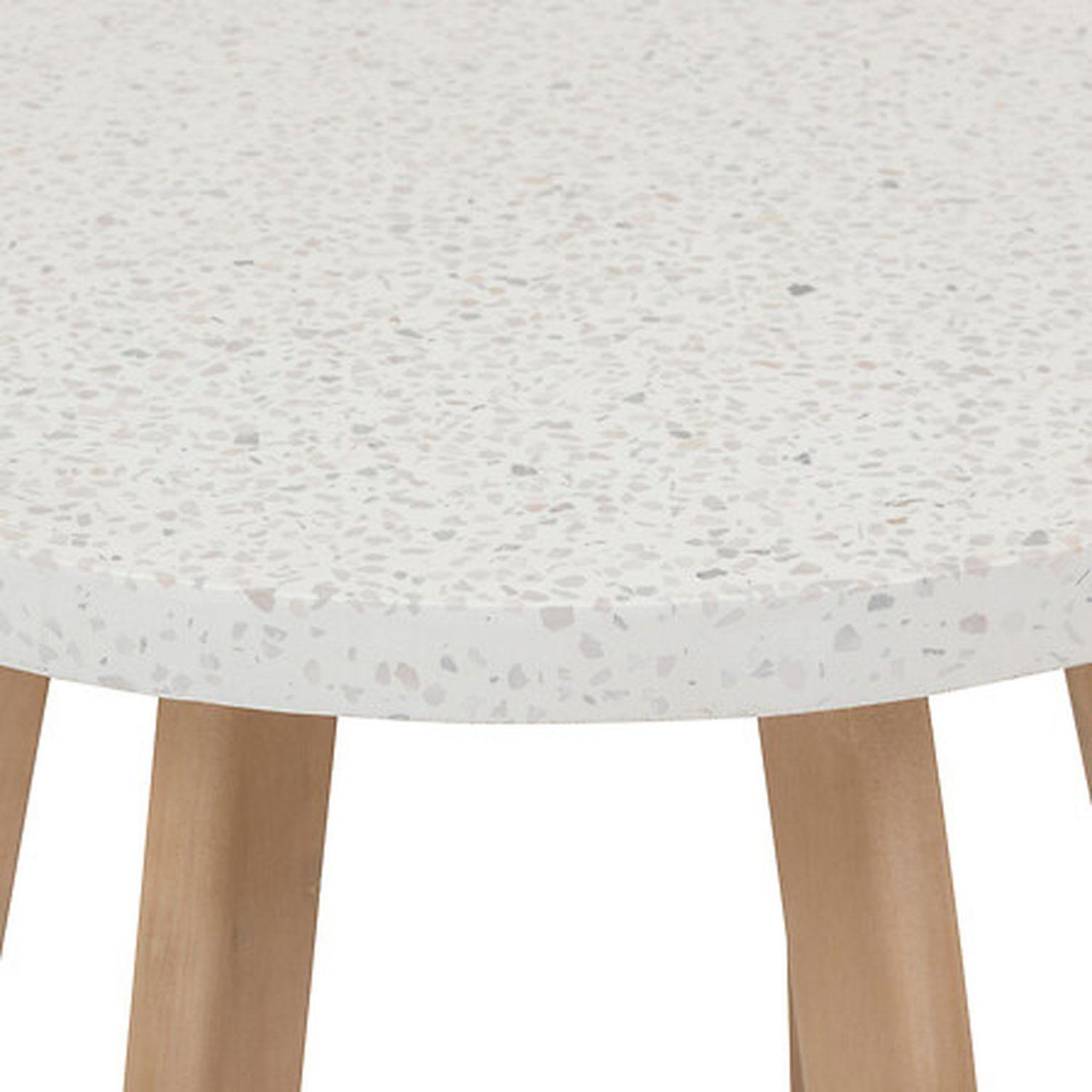 Voir la diapositive 5 : HESPERIDE Table de jardin d'appoint ronde en bois et béton lemindo - marron