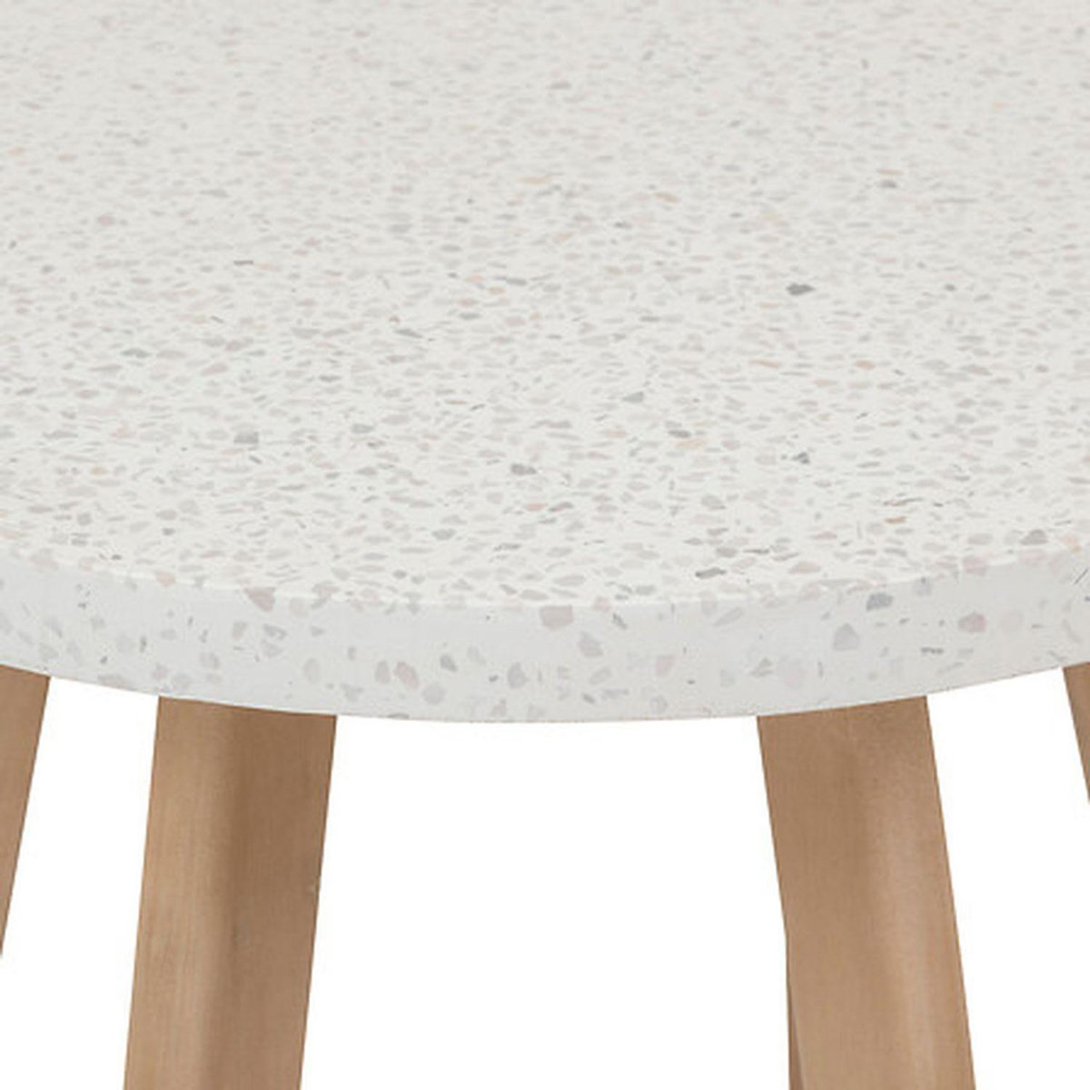 HESPERIDE Table de jardin d'appoint ronde en bois et béton LEMINDO - Marron