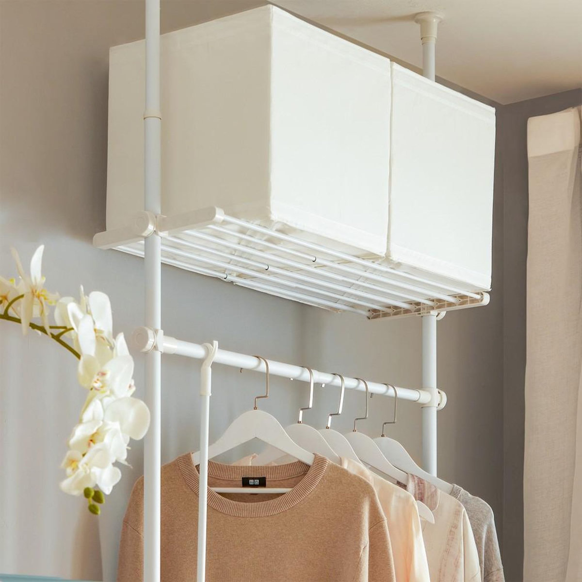 SOBUY SoBuy - Portemanteau Sur Pied à deux étagères - Industriel - KLS07