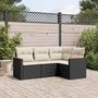 Voir la diapositive 1 : VIDAXL Salon de jardin 4 pcs avec coussins noir resine tressee