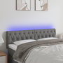 Voir la diapositive 1 : VIDAXL Tete de lit a LED Gris fonce 160x7x78/88 cm Tissu