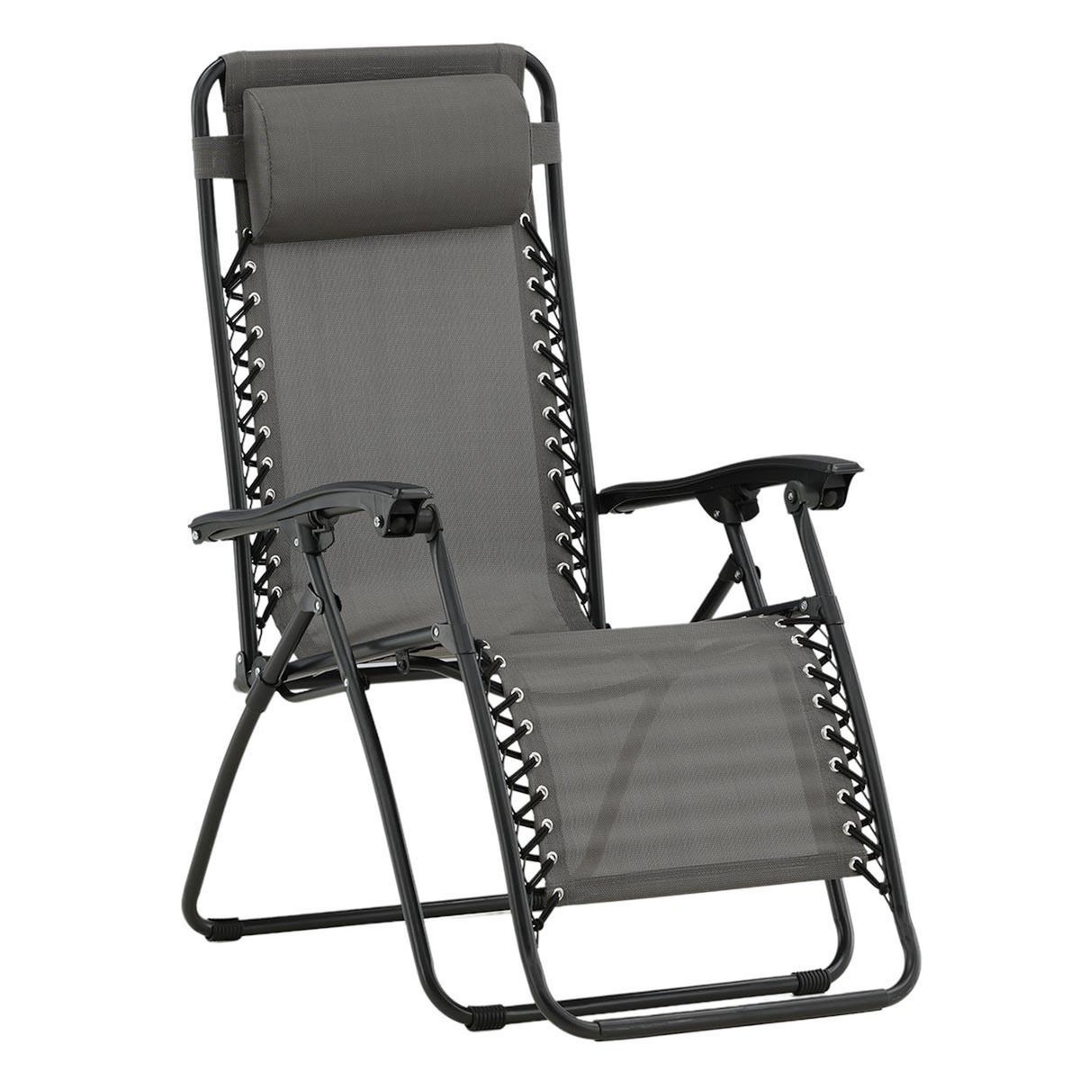 Paris Prix Chaise Longue en Métal  Baden  112cm Gris