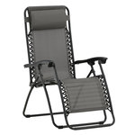 Paris Prix Chaise Longue en Métal  Baden  112cm Gris