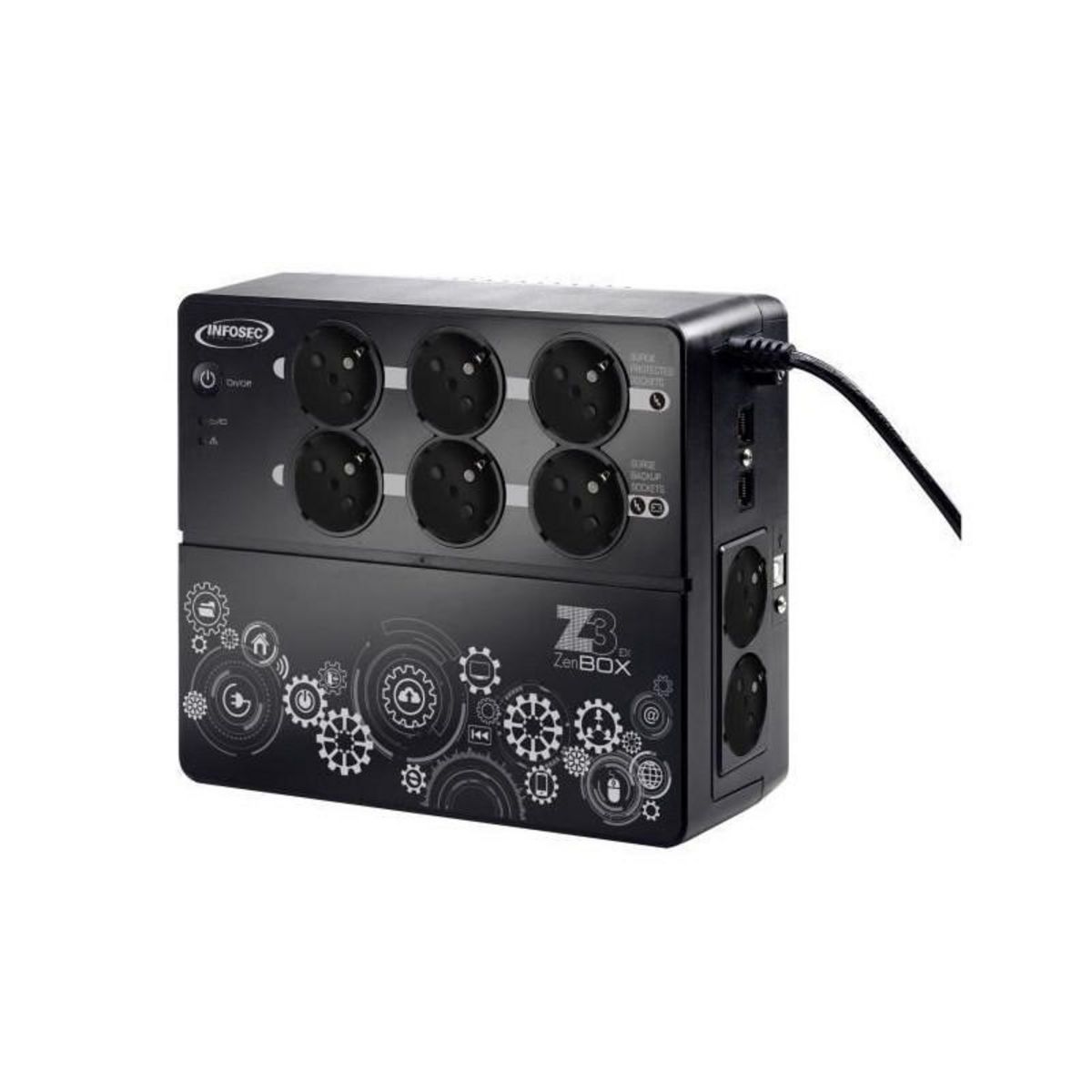 Infosec INFOSEC Onduleur haute frequence Z3 ZenBox EX 700 - 700 VA 8 Prises FR/SCHUKO