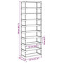 Voir la diapositive 6 : VIDAXL Etagere a chaussures 10 niveaux 54x28x158 cm tissu non-tisse