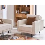 LISA DESIGN Charlie - fauteuil - pieds hauts - en tissu velours relief. Coloris disponibles : Gris, Beige, Orange, Vert, Marron