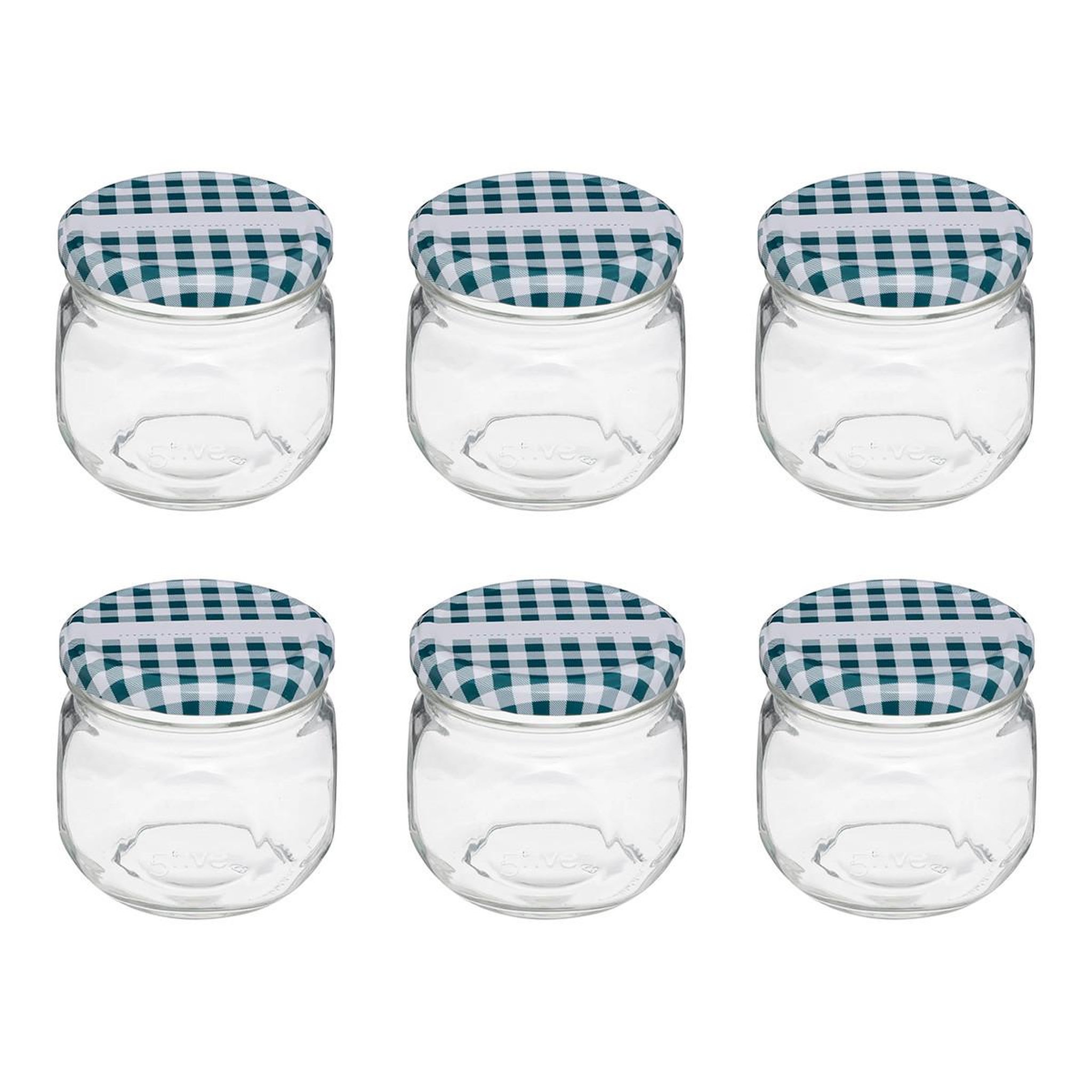 FIVE Lot de 6 pots à confiture en verre  jarro  0,3l transparent