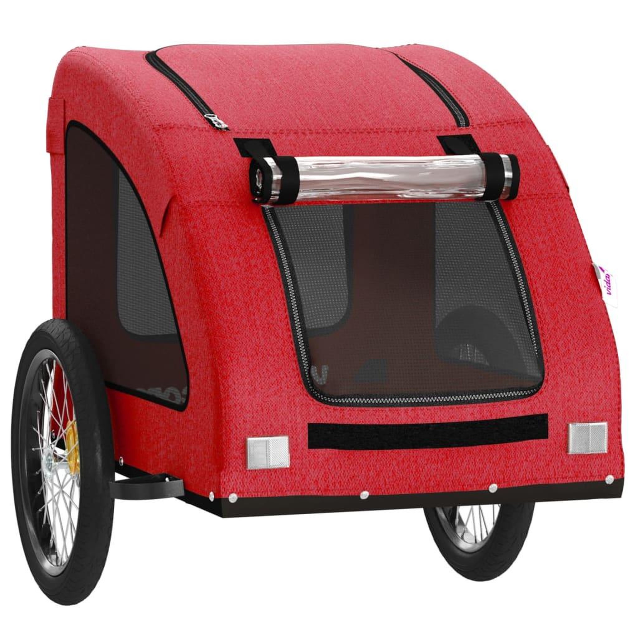 Voir la diapositive 5 : VIDAXL Remorque de velo pour animaux de compagnie rouge