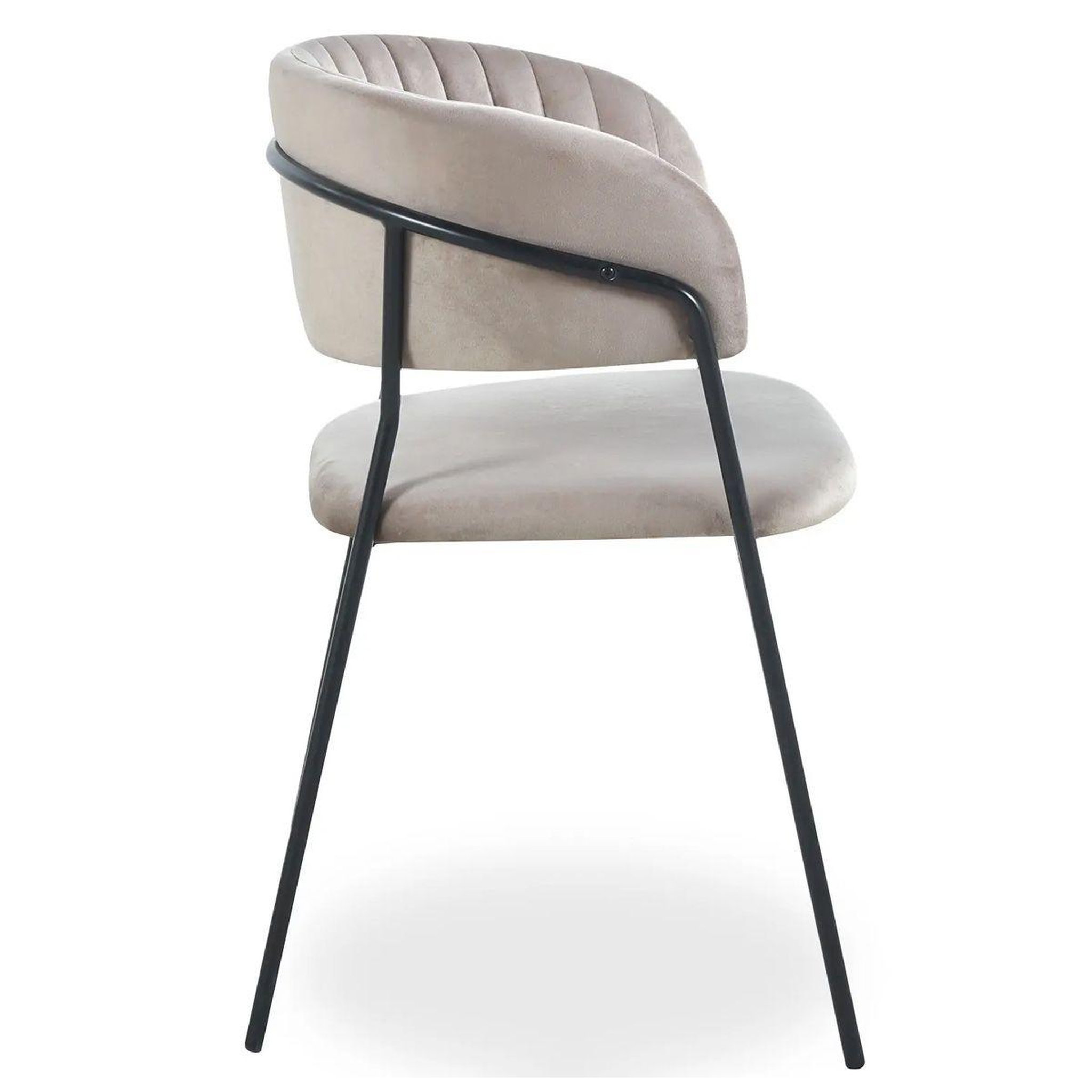 Voir la diapositive 5 : Paris Prix Lot de 4 chaises en velours  batora  79cm taupe & noir