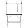 Voir la diapositive 3 : VIDAXL Table de toilettage reglable de chiens avec 2 boucles et panier