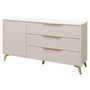 Voir la diapositive 2 : BEST MOBILIER Boccioni - buffet bas - beige - 154 cm