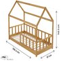 Voir la diapositive 3 : Habitat et Jardin Lit cabane en bois pour enfant  Mila  - 90 x 190 cm - Marron