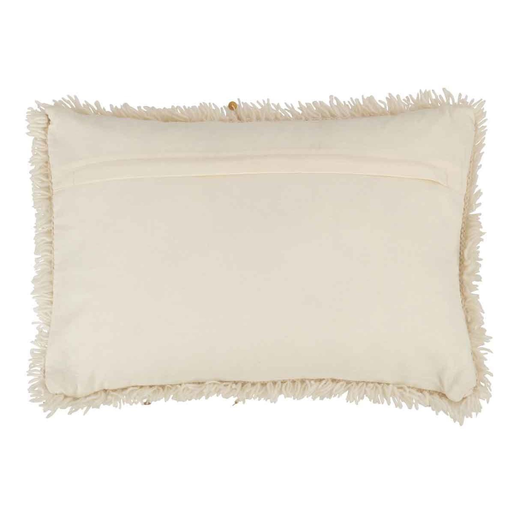 Voir la diapositive 2 : J-LINE Coussin déco  perles  40x60cm blanc & or
