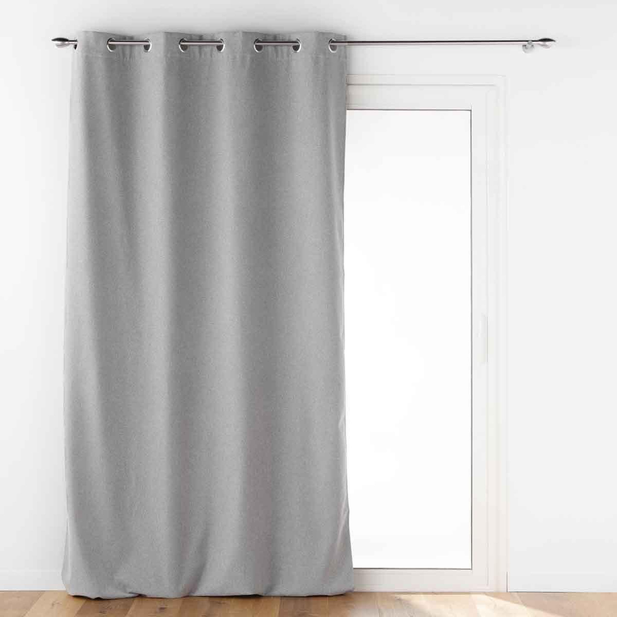 Douceur d'Intérieur Rideau à œillets isolant  jupiter  140x260cm gris