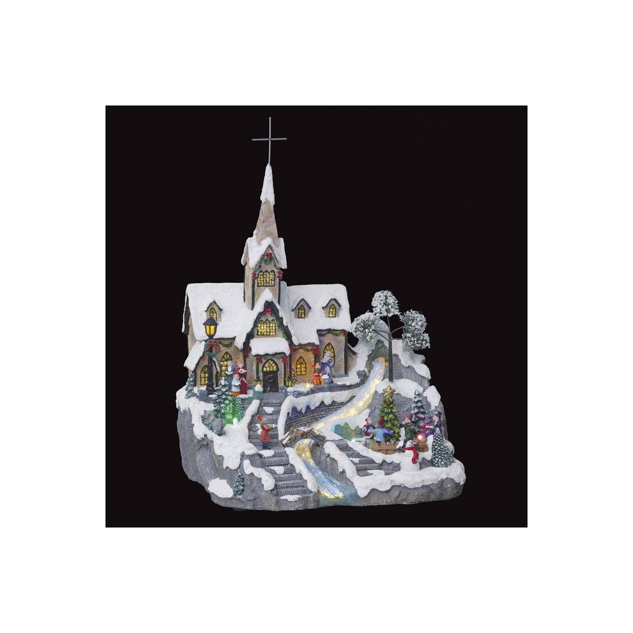 FEERIC LIGHT & CHRISTMAS Village de noël église  square  42cm multicolore