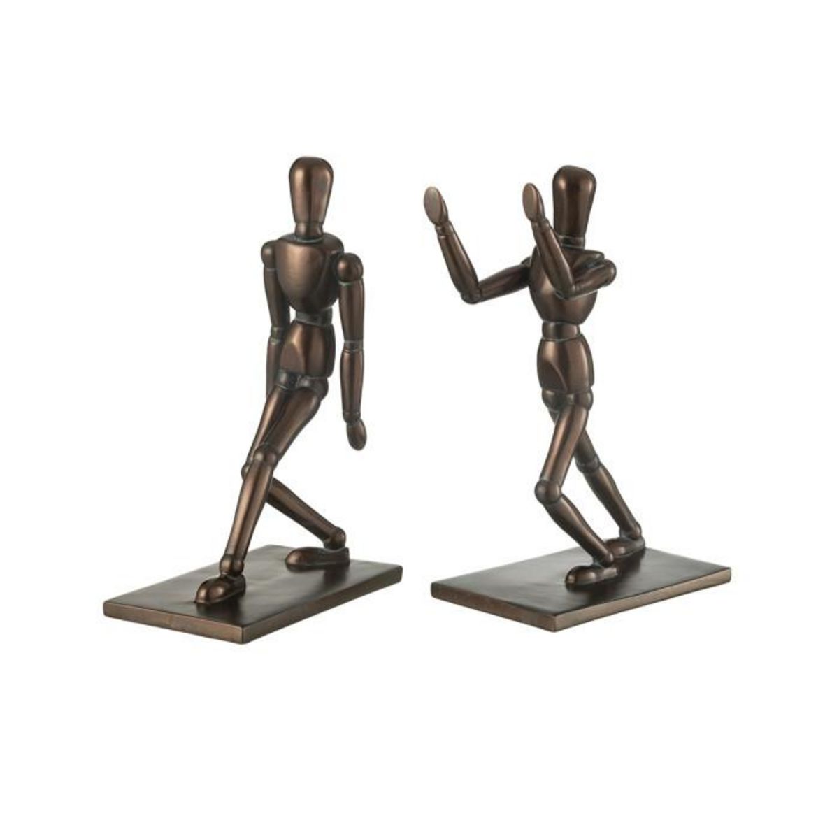 Paris Prix Lot de 2 Serre-Livres  Personnage Hommes  28cm Marron
