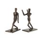 Voir la diapositive 2 : Paris Prix Lot de 2 Serre-Livres  Personnage Hommes  28cm Marron