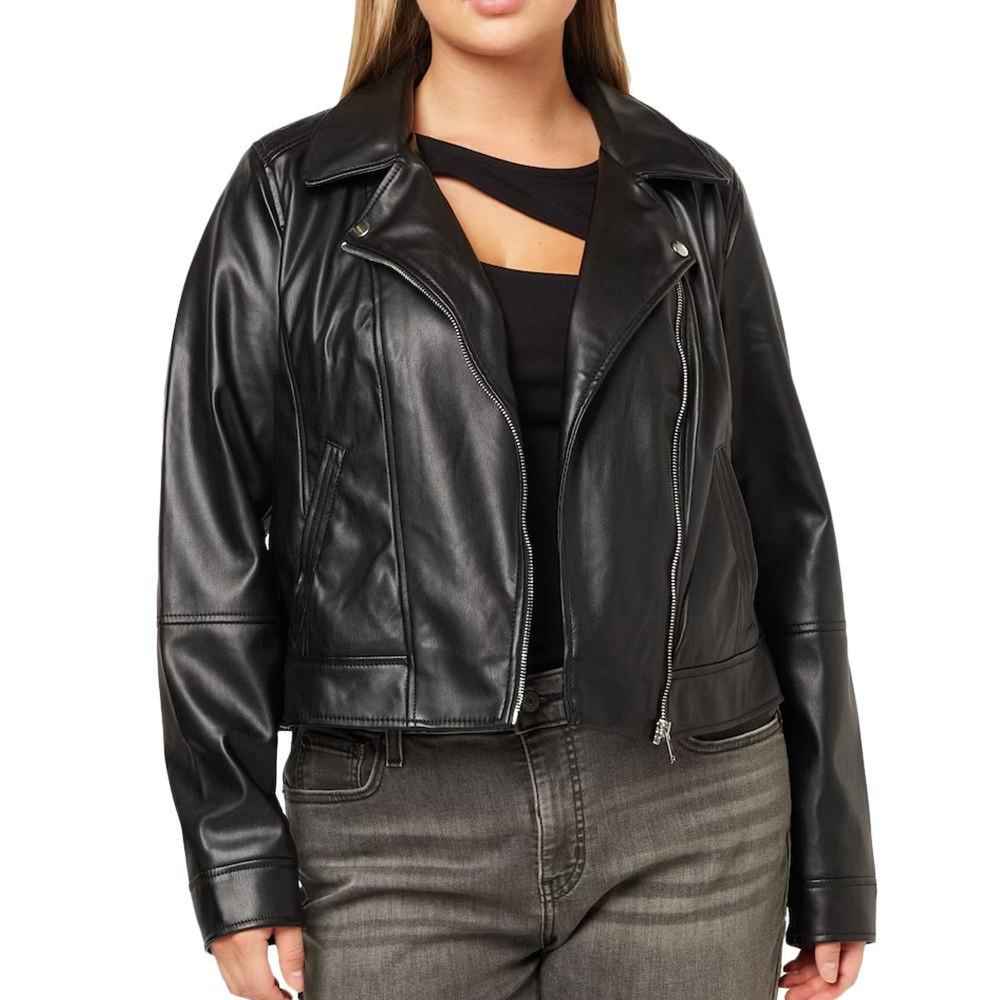Vero Moda Veste Simili Cuir Noire Femme Vero Moda Curve Bellaanna. Coloris disponibles : Noir