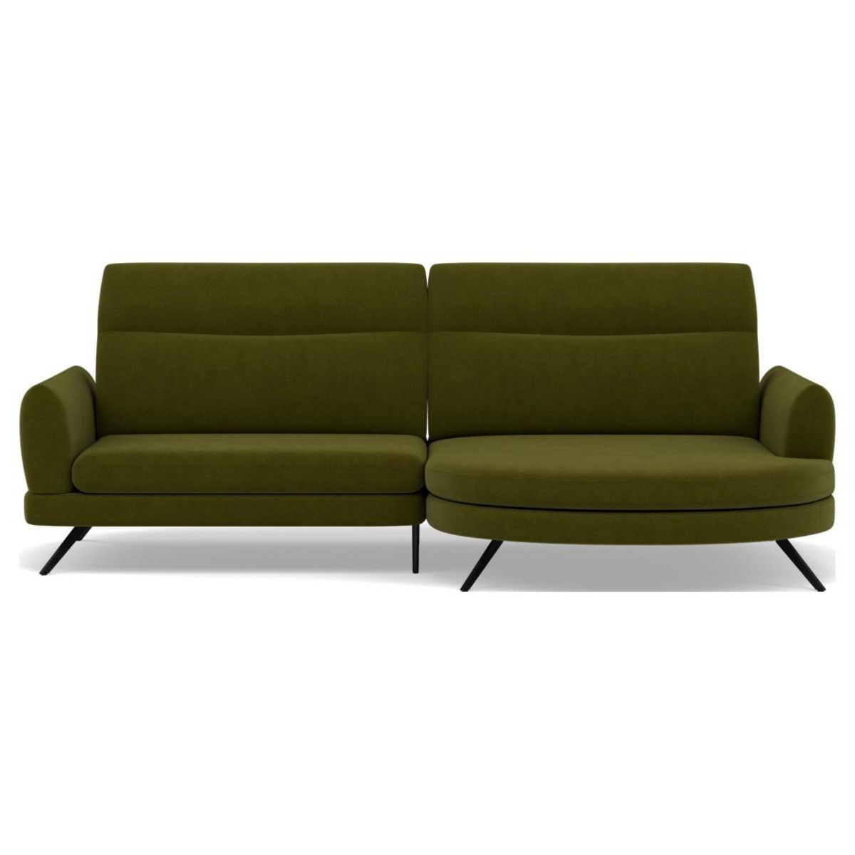 LISA DESIGN Terry - canapé d'angle droit 4 places avec têtières réglables en tissu texturé