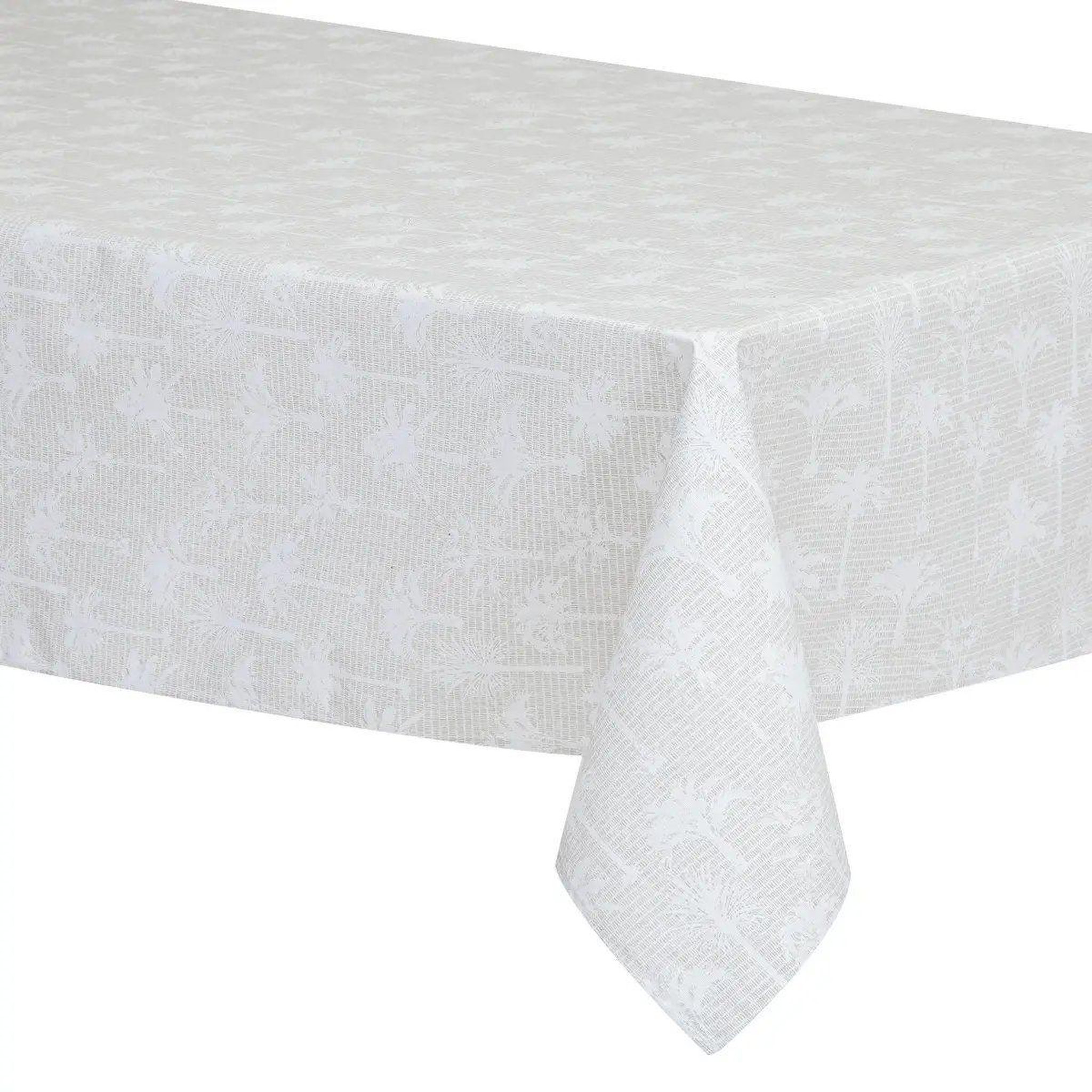 ATMOSPHERA Nappe enduite imprimée  lila  150x250cm lin & blanc